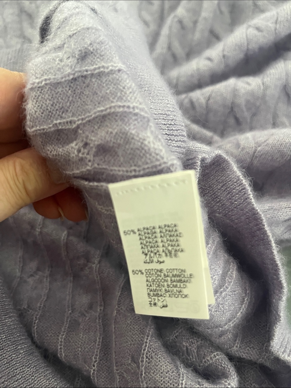 Brunello Cucinelli Lilac Cable-Knit Crewneck Sweater - Picture 11 of 14